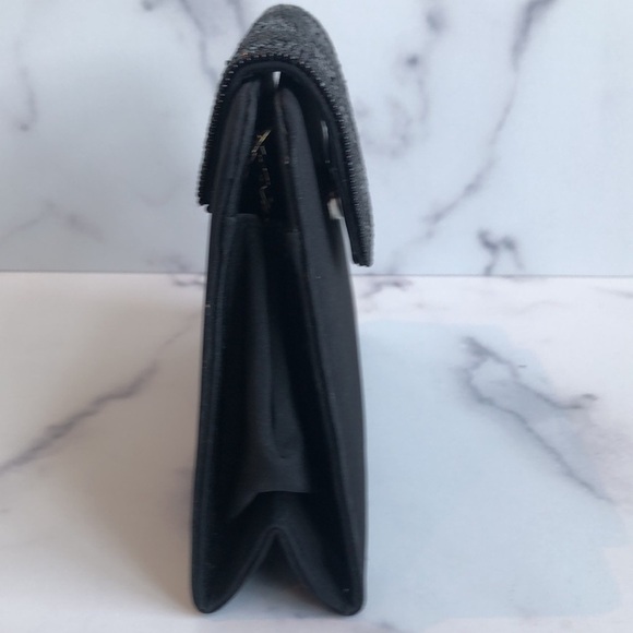 Made in Italy Black Clutch Beaded Evening Purse LP by Perfetto - Picture 4 of 13